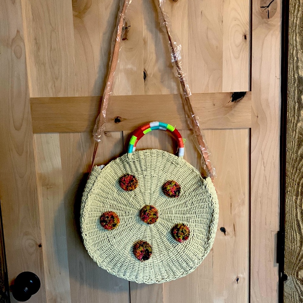 J Crew woven hand bag